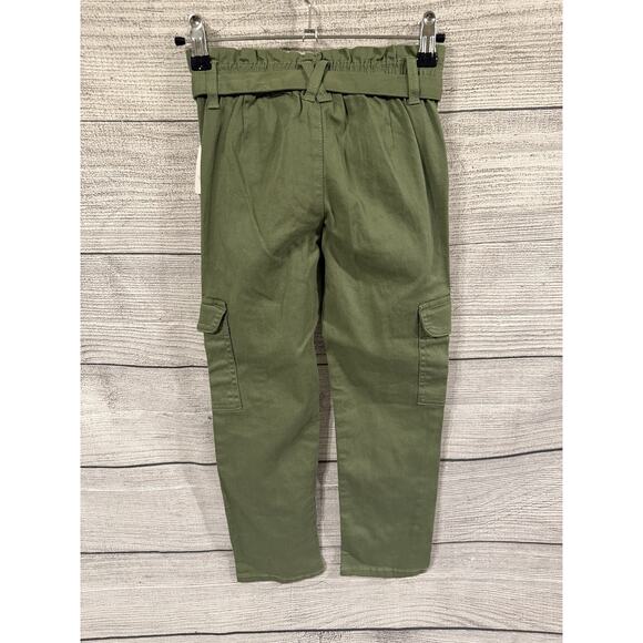 NWT BCBG Girls olive green Herb cargo pants paperbag waist & tie belt Size 7 - Picture 5 of 6